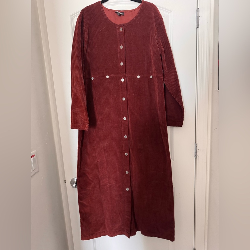 Long Sleeve Corduroy Dress